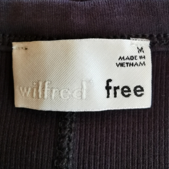 Wilfred Free Ribbed Short Sleeve V-Neck Black Bodycon Midi Dress - Sz M - Picture 6 of 8